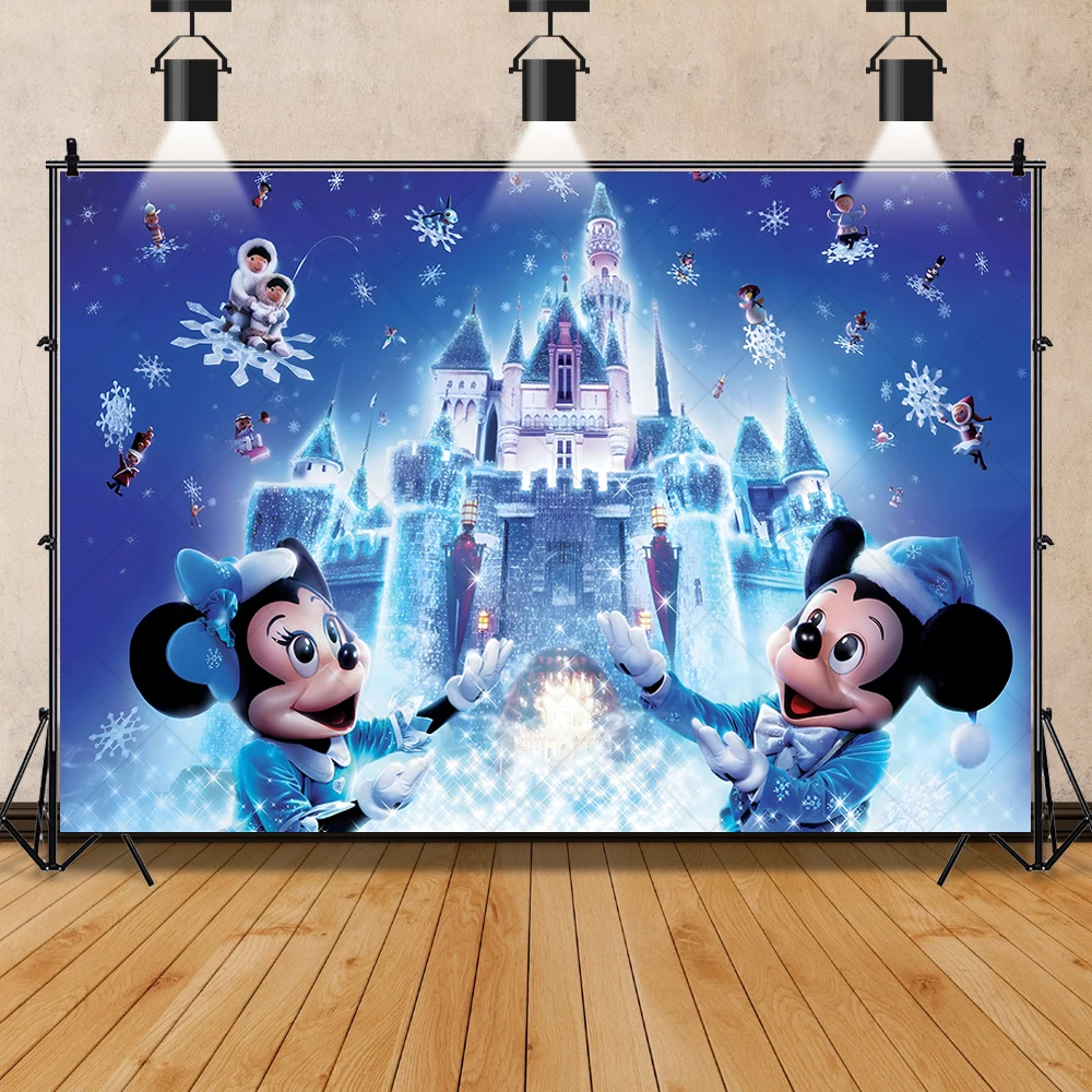 Disney château toile de fond personnalisé enfants fête d\'anniversaire rêveur scène de nuit photographie fond tissu bannière Photobooth décoration