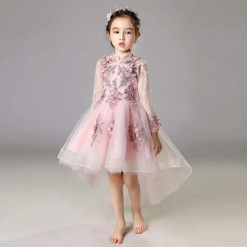 

Girls Princess Dress Formal Appliques Lace First Communion Party Pageant Gown Children Wedding Evening Birthday Party Vestidos