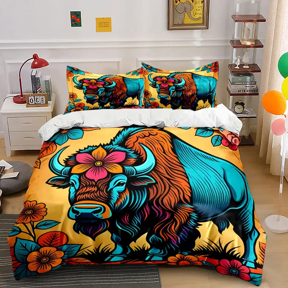 

"Colorful Animal Artwork Set" Soft Comfortable Duvet Cover Bedding Set Included 1*Duvet Cover & 2*Pillowcases, gift