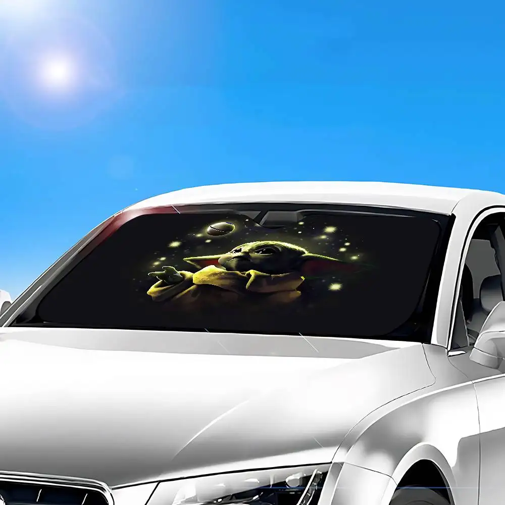 Movie Cute-S-star-Wars-S Stylish And Trendy Windshield Sunshade, Car Windshield Cover, Car Sunshade Curtain, Car Sun Protection view 3