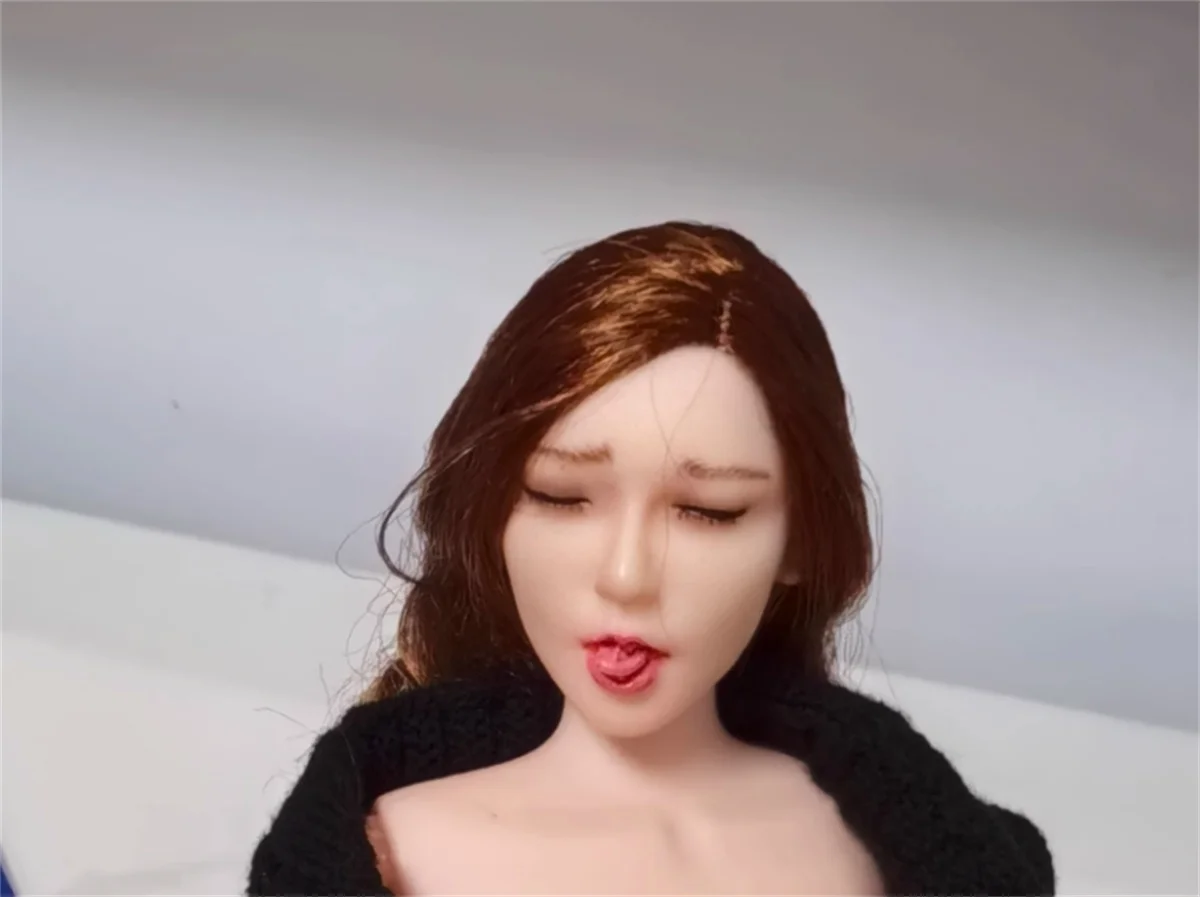 

1/6 Tongue Out expression long Hair Female Head Carving Soldier Model F 12"figure For 12 inch PH Tbleague figure