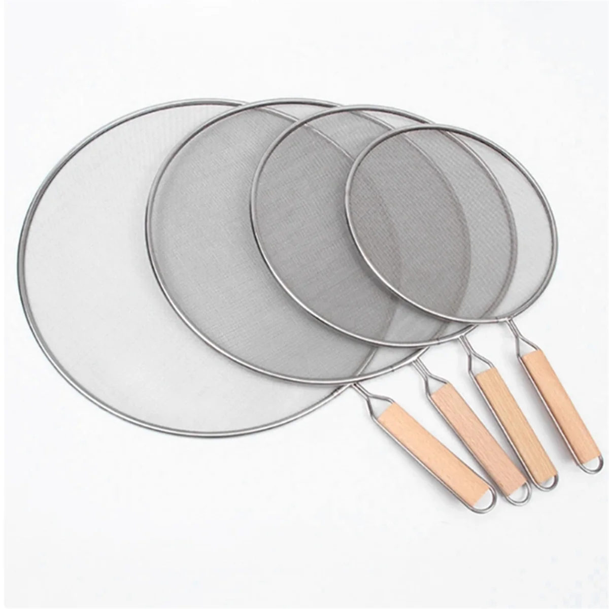 Cooking Frying Stainless Steel Anti Splatter Guard Oil Net Grease Splatter Screen Pan Mesh Guard Splash Cover 21cm