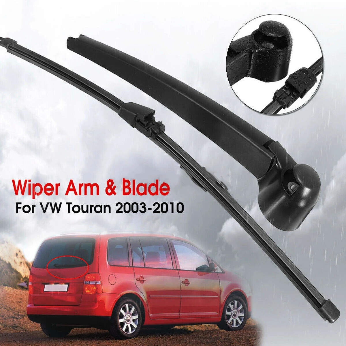 

Car Rear Window Windscreen Wiper Arm and Blade 1 Set 16" 41cm For VW Touran 2003 2004 2005 2006 2007 2008 2009 2010