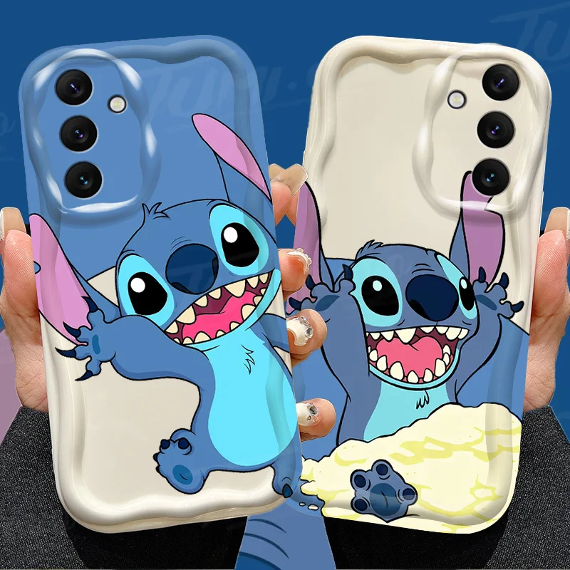 Disney Stitch 3D Wave Soft TPU Case For Samsung Galaxy A54 A34 A24 A14 A13 A53 A33 A73 A23 A52 A52S A32 A22 A12 A51 A71 Cover