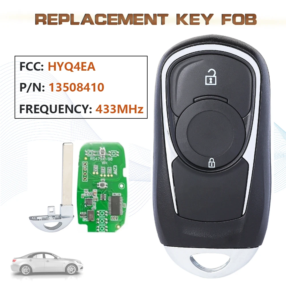 KEYECU 433MHz FCC:HYQ4EA Smart Remote Key Fob P/N:13508410 for 2016 2017 2018 2019 2020 Opel Insignia Astra K NCF2951ETT Chip