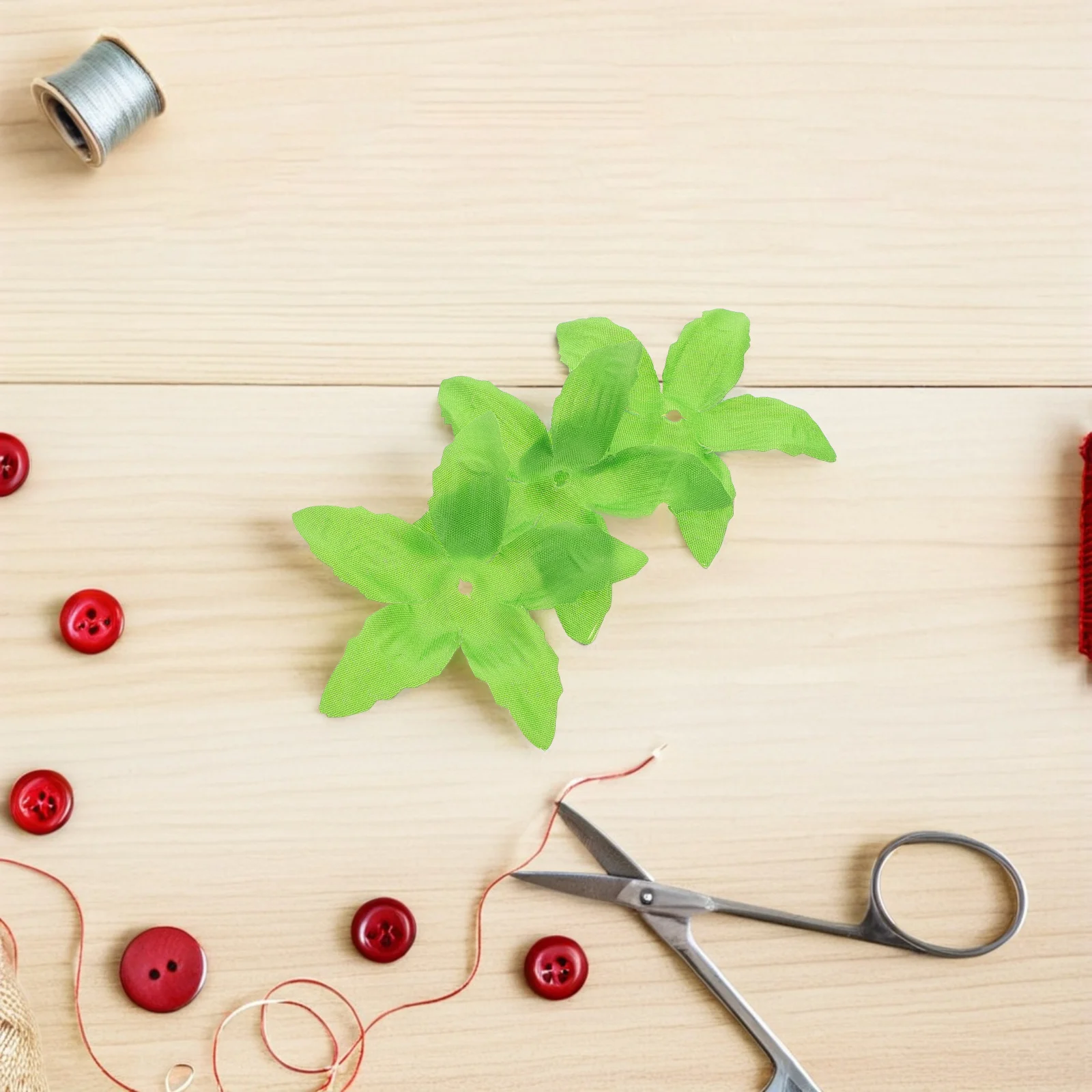 30pcs Artificial Flower Calyxes Green Realistic Fabric Sepals For Diy Floral Arrangement Bouquet Craft Wreath Making Supplies