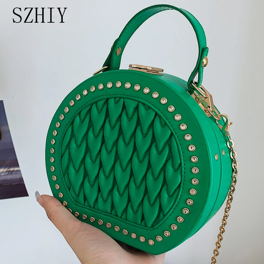 Hand Bags for Women 2023 New Luxury Designer Handbags Party One Shoulder Rivet Rhinestone Crossbody Purse Small Wedding Purse