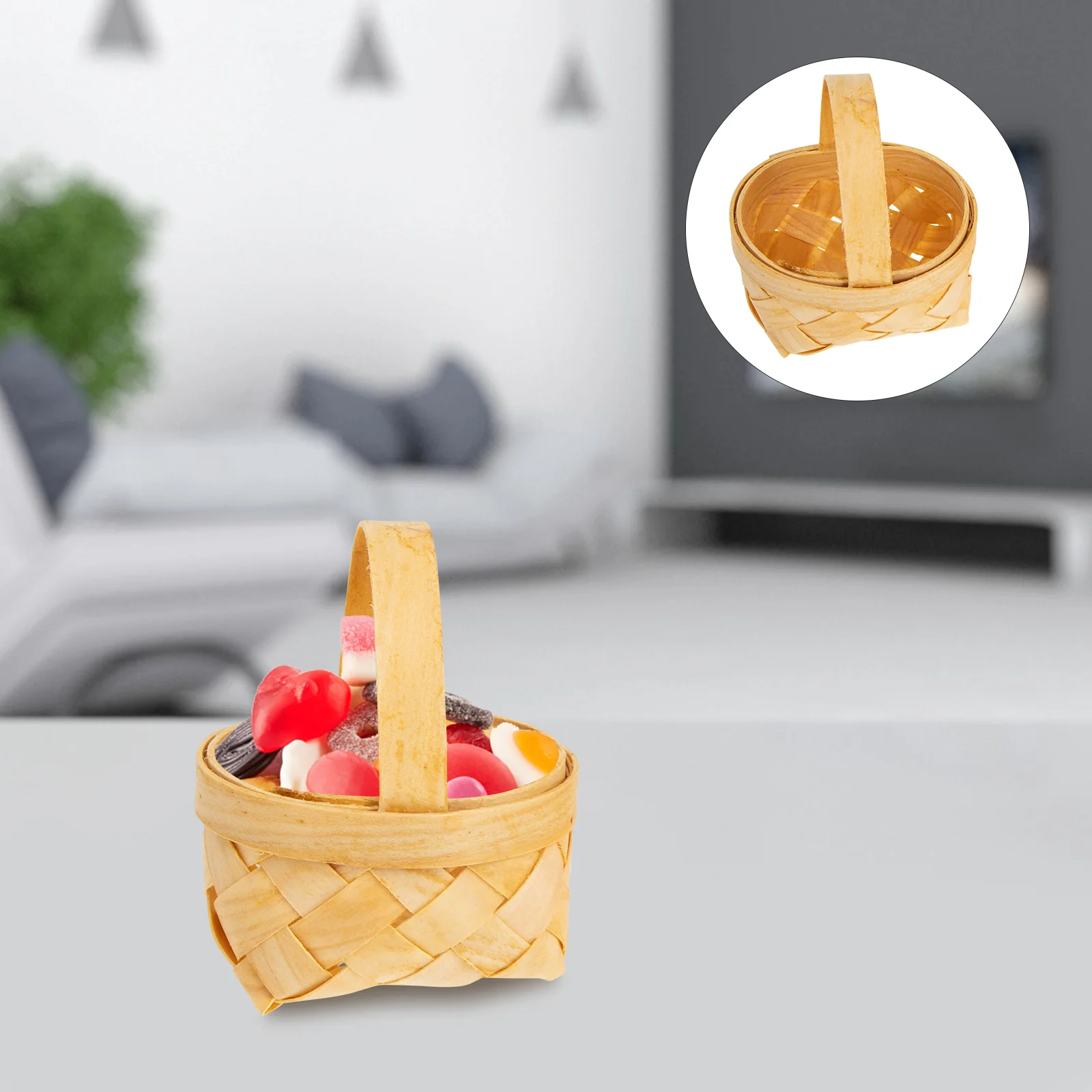 

20 Pcs Wood Chip Candy Hamper Woven Baskets Holder Packaging Gift Package Mini Chocolate Bread