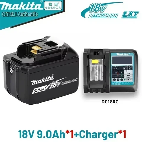 100% 오리지널 마키타 18V 9000mAh 충전식 배터리, 마키타 6.0Ah BL1840 BL1830B BL1830B 전동 공구 배터리, 18V 충전기