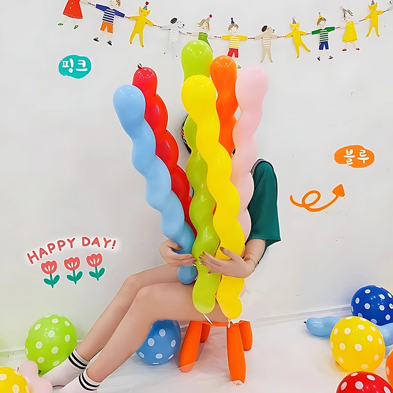 Balony spiralne w różnych kolorach Skręcone balony lateksowe 20/50/100 SZTUK Zabawne akcesoria dekoracyjne Prezent na urodziny Wesele ZYF — zdjęcie 4