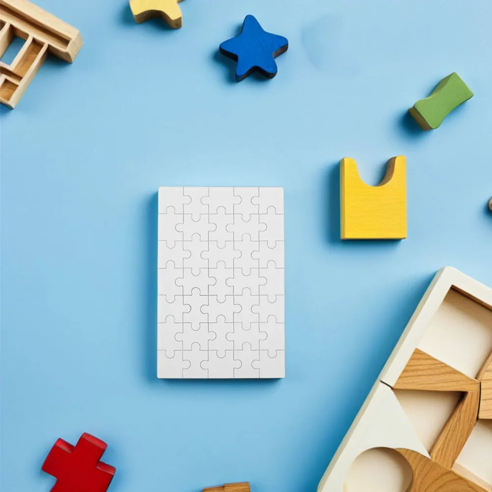 

12Pcs Sublimation Jigsaw Puzzle Blanks DIY Wooden Puzzle Pieces for Photo Transfer Family School Kindergarten Use Creative Craft