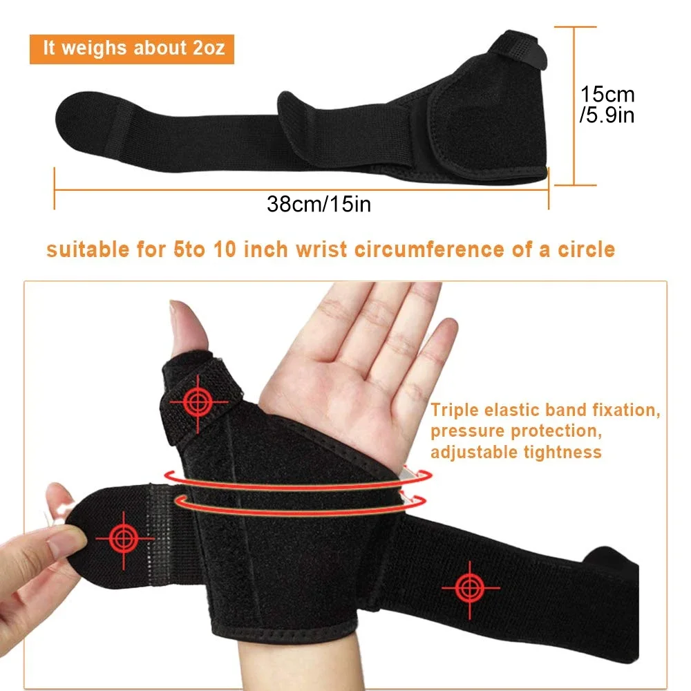 Adjustable Wristband Wrist Support Brace Thumb Splint Carpal Tunnel Wrist Compression Wrap for Arthritis Tendinitis Pain Relief