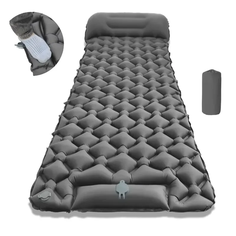 Foot Pump Single Camping Mat TPU Inflatable Moisture-Proof Pad Thickened Ultra-Light Outdoor Picnic Mat