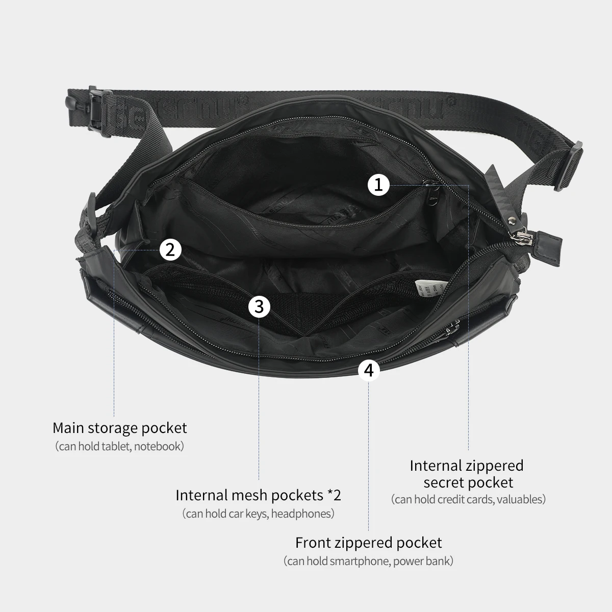 Lifetime Warranty Cross Bag Fashion Men's Bag Aesthetic Bags For Men Waterproof Shoulder Bag Male Chest Bag Lightweight Slingbag