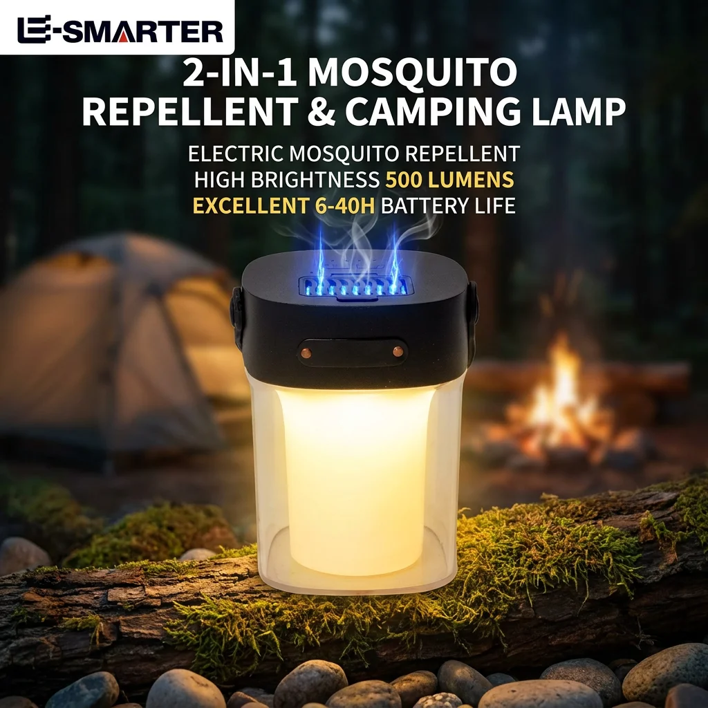 

Long Battery Life Rechargeable Mosquito Repellent Lamp, Portable Tent Light for Outdoor Camping, Household Night Atmosphere