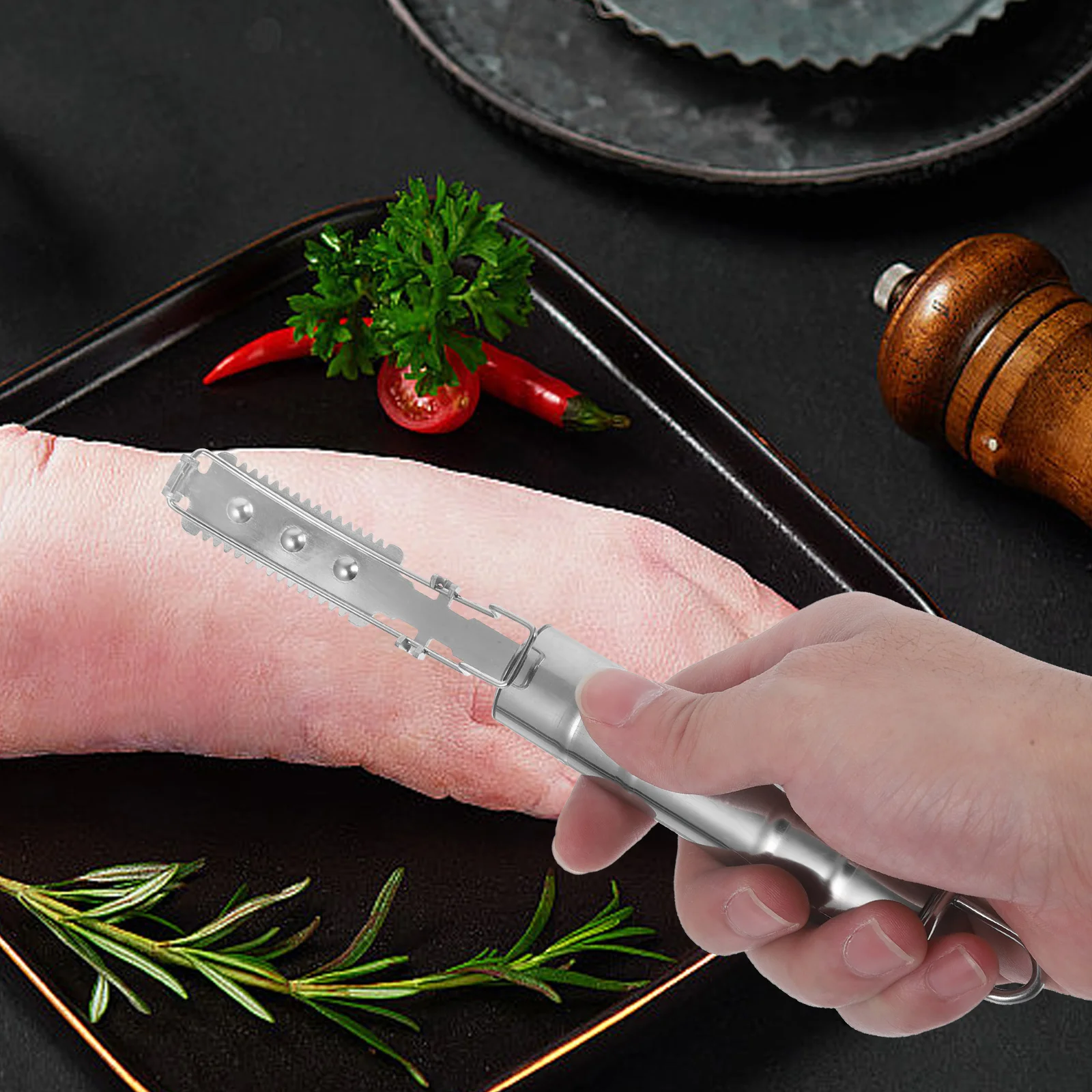 

2Pcs Stainless Steel Pig Hair Removing Tool Manual Animal Hair Scraper Kitchen Gadget Lightweight Shop Farm