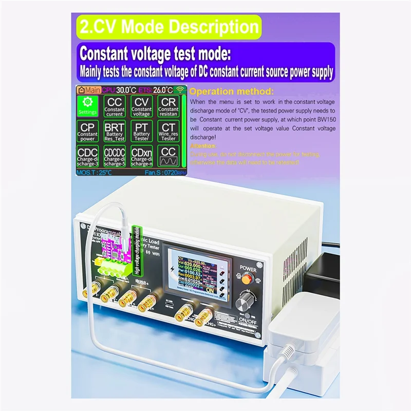 โหลดอิเล็กทรอนิกส์ DC Wifi Tuya 200V 50A เครื่องทดสอบ USB ความละเอียดสูง ตรวจสอบความจุแบตเตอรี่ ชาร์จและดิสชาร์จ 150W