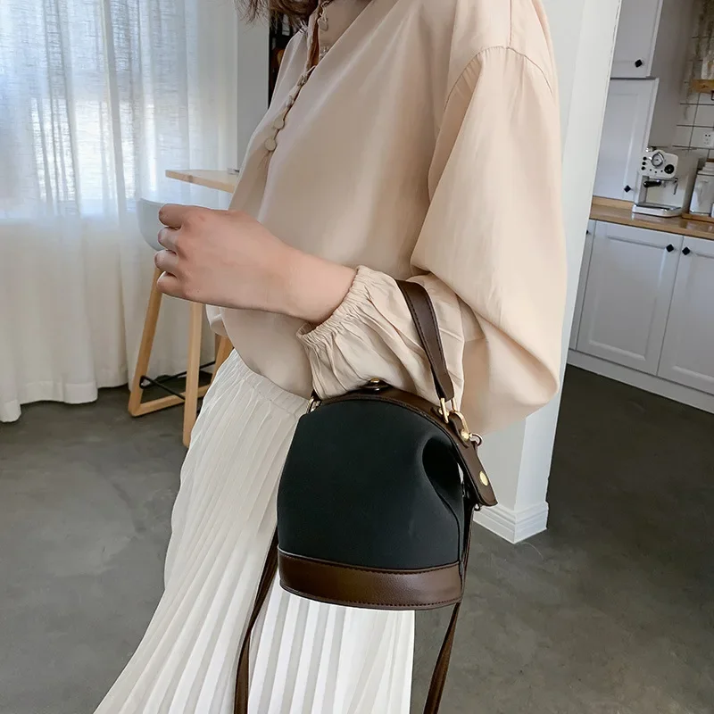 

Women's Autumn-Winter Nubuck Bucket Bag - Foreign-Style Crossbody Shoulder Bag, Handheld Trendy Purse (Durable & Chic)