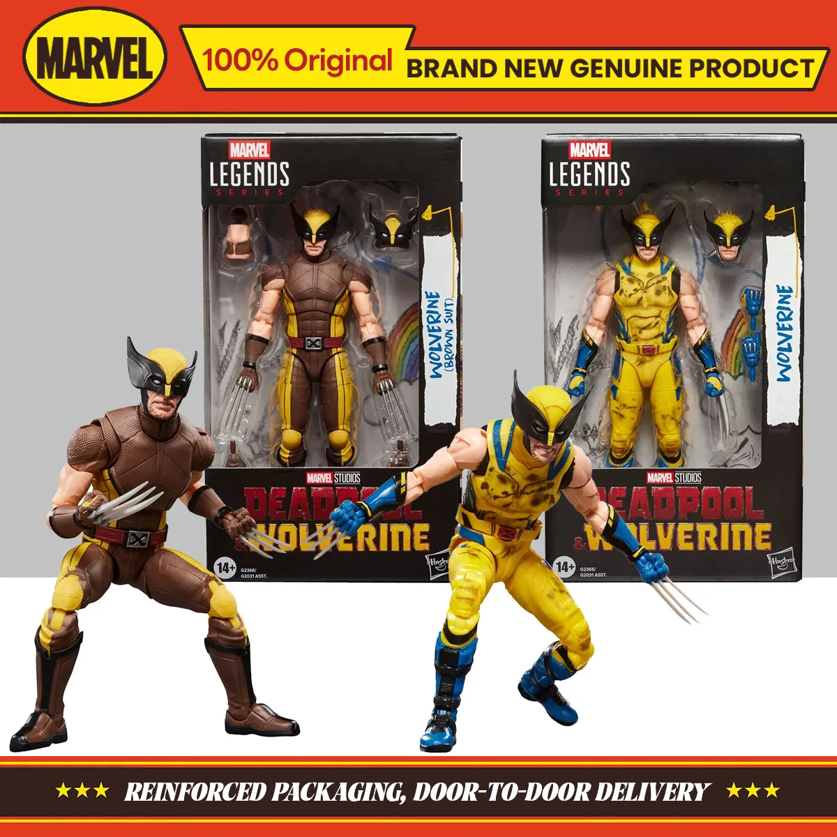 Hasbro Marvel Legends Series (Deadpool & Wolverine) Wolverine (traje marrón) colección de figuras de acción de 15cm modelo Original juguete para regalo