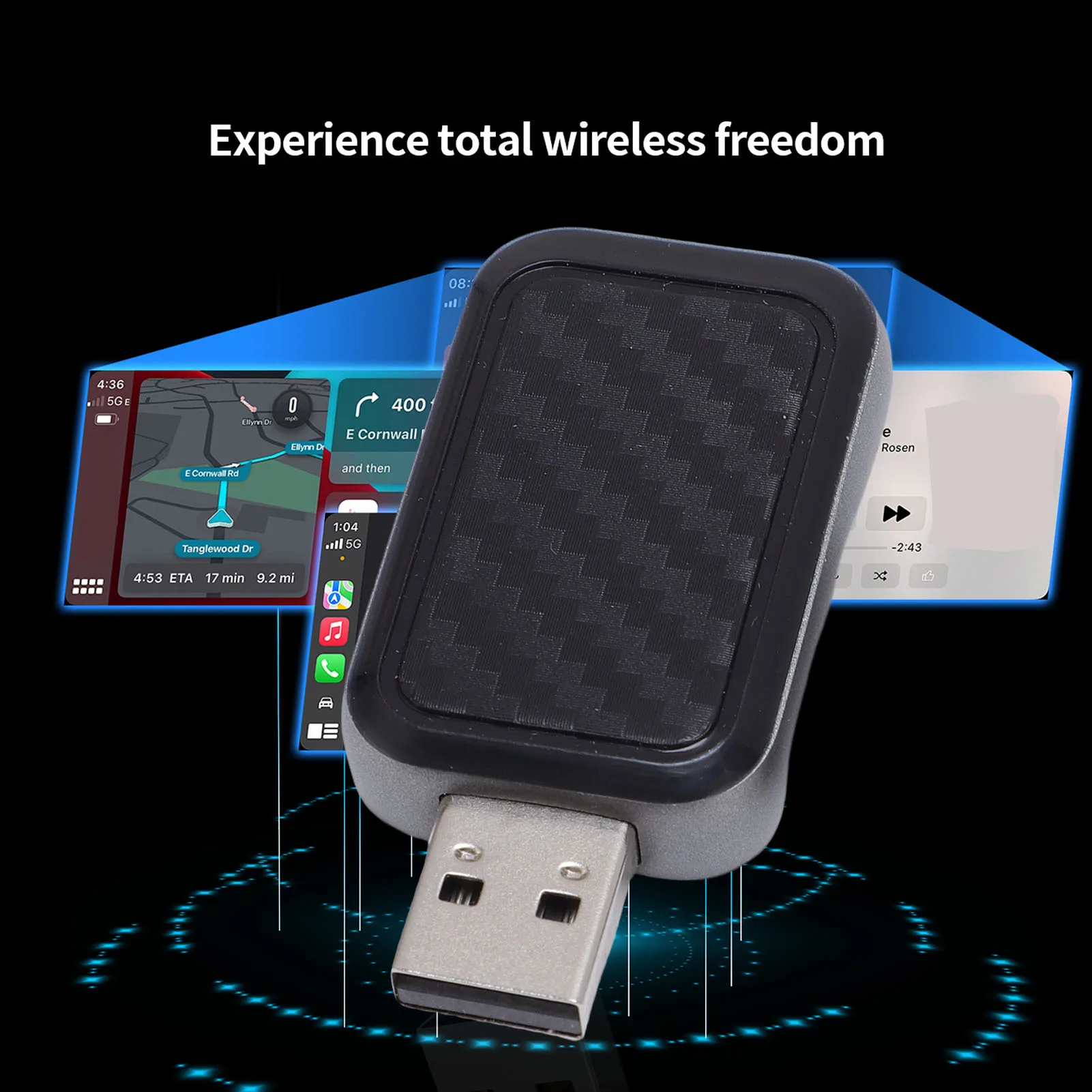 Adaptador sem fio para carplay adaptador sem fio para carplay converter oem com fio para usb plug and play sem fio para ios10 e