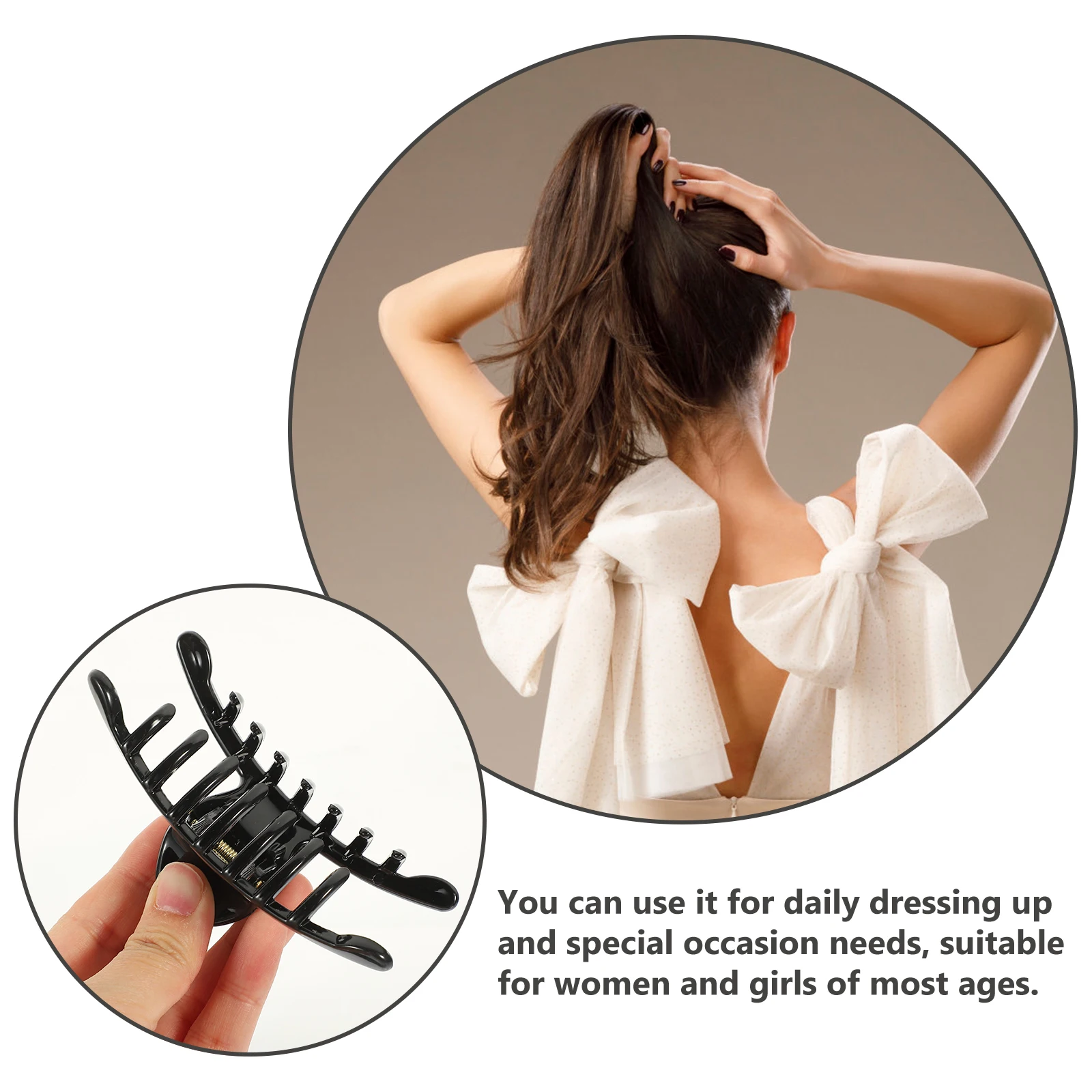 

4pcs Plastic Hair Claw Clips Large Durable Stylish Hairgrip for Thick Hair Face Mask Clamp Holders Daily Wear Office Home