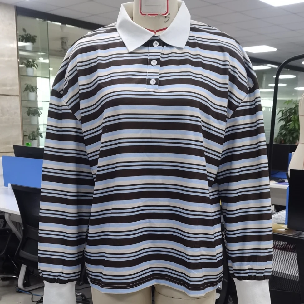 

Винтажная женская лоскутная футболка с длинным рукавом и отложным воротником, свободная женская осенняя повседневная полосатая футболка, уличная одежда