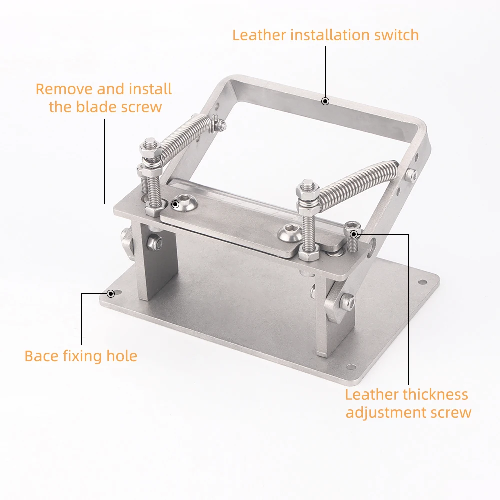 QJH Stainless Steel DIY Leather Skiving Machine,Manual Leather Thinning Tool for DIY Belt Strap Splitter Cutter with Peeler