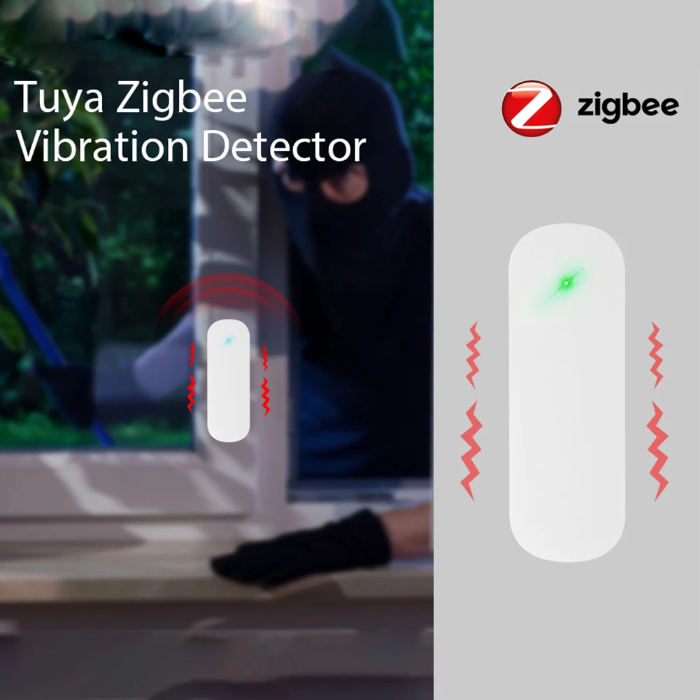 Tuya Vibration Sensor Home High-Sensitivity Sensors Security Protection System Break Burglar Alarm