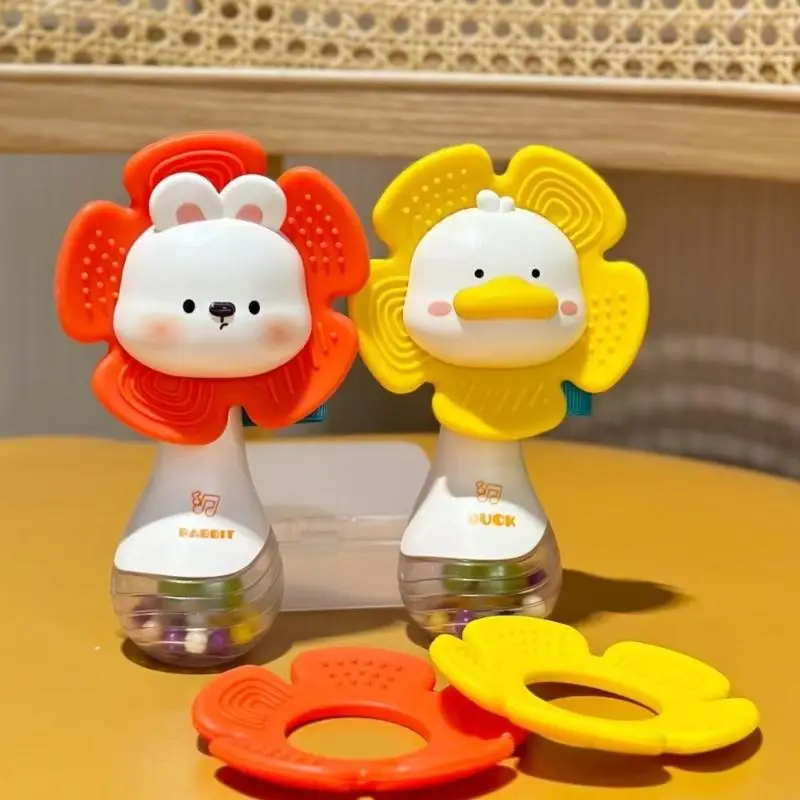 Giocattolo per campanello a campana con pizzico cartoni animati divertenti per stimolazione del teether visivo giocattolo