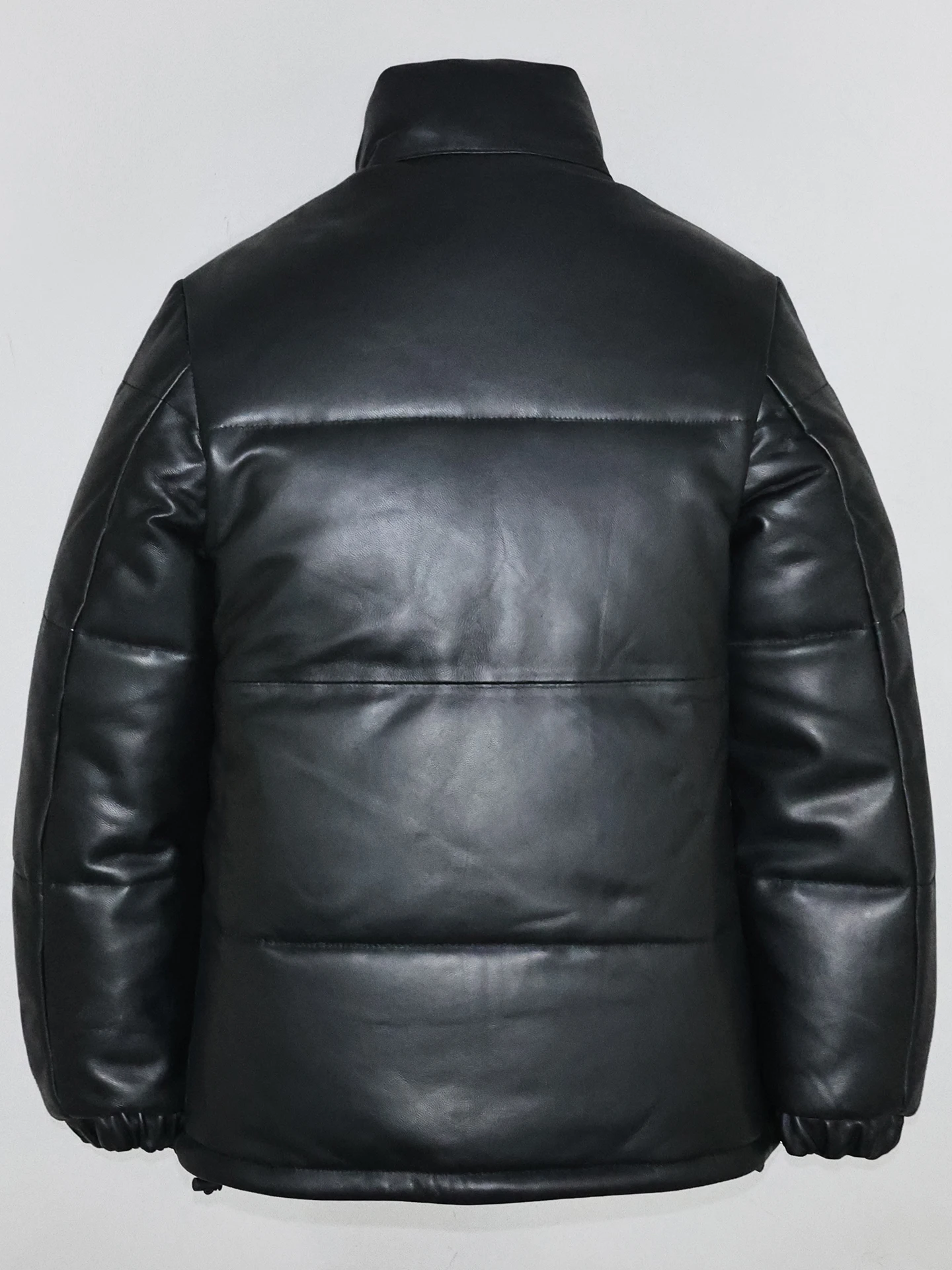 Damska kurtka zimowa typu slim fit, ocieplana kożuchem, ciepła odzież wierzchnia ze skóry owczej, kołnierz stójka, gruby skórzany płaszcz dla kobiet.