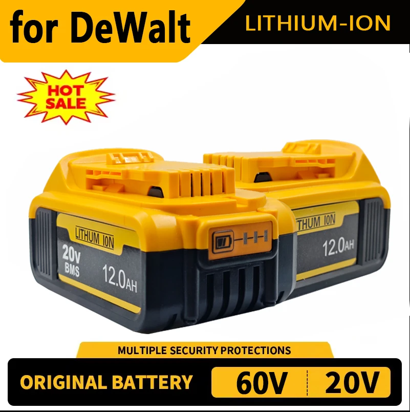 Original 20V Battery 12Ah For Dewalt  DCB182 DCB200 DCB606 DCB205 DCF892 For dewalt outillage Power 