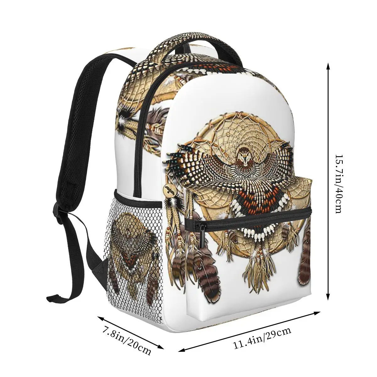 حقيبة ظهر Red-Tail Hawk Dreamcatcher Mandala للطلاب والأولاد والبنات حقيبة كتب للأطفال حقيبة مدرسية حقائب كتف للكمبيوتر للرجال والنساء #2
