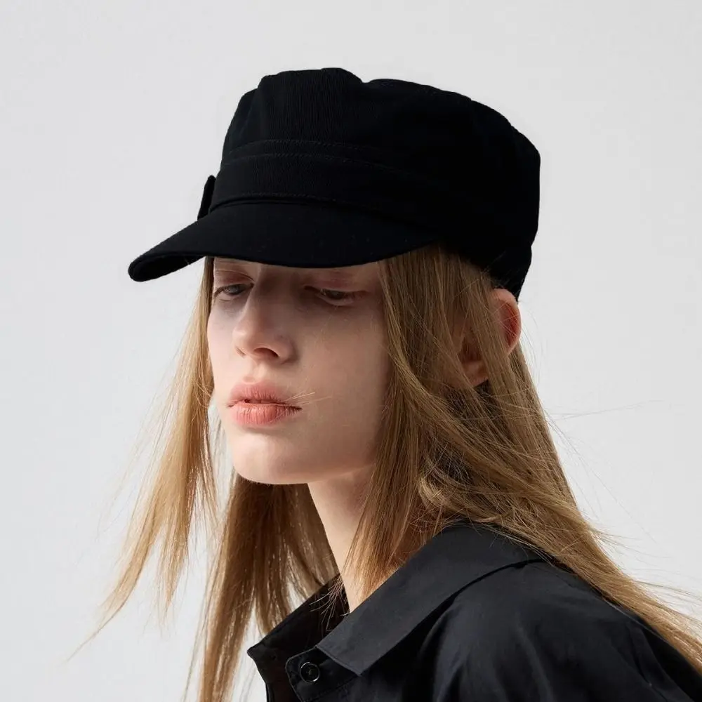

Personality Cloth Flat Cap Cotton Korean Style Equestrian Hat Button Newsboy Cap Retro Painter Hat Streetwear