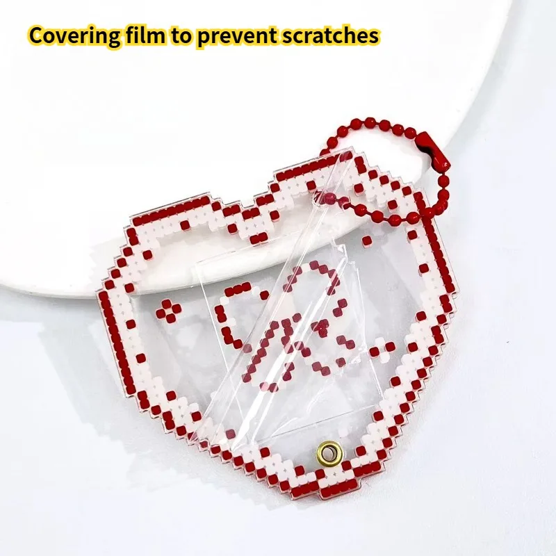 Acrylic Heart Frame One Inch Card Holder, Cute and Sweet Photo Storage Keychain, Bag Pendant, Gift for Friends
