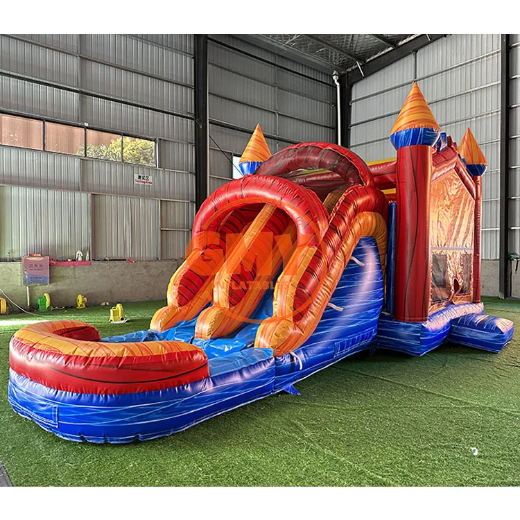 Imagen 6: Castillo Inflable Pequeño y Colorido con 2 Toboganes, Castillo Inflable Combinado para Jardín