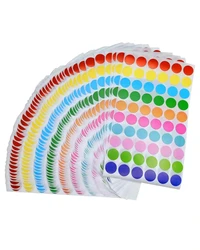 Colored Dot Stickers Round 0.75 inch Coded Labels 3000 Pieces 10 Color Awards Office Classroom Garage Sale