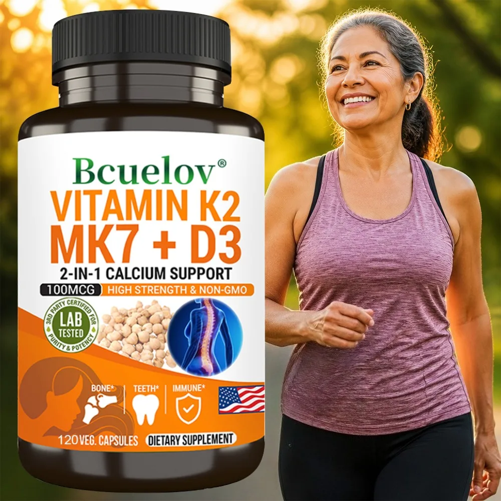 Natural Vitamin D3 K2 Softgels for Heart, Joint and Bone Health, D3 K2 Multivitamin Supplement
