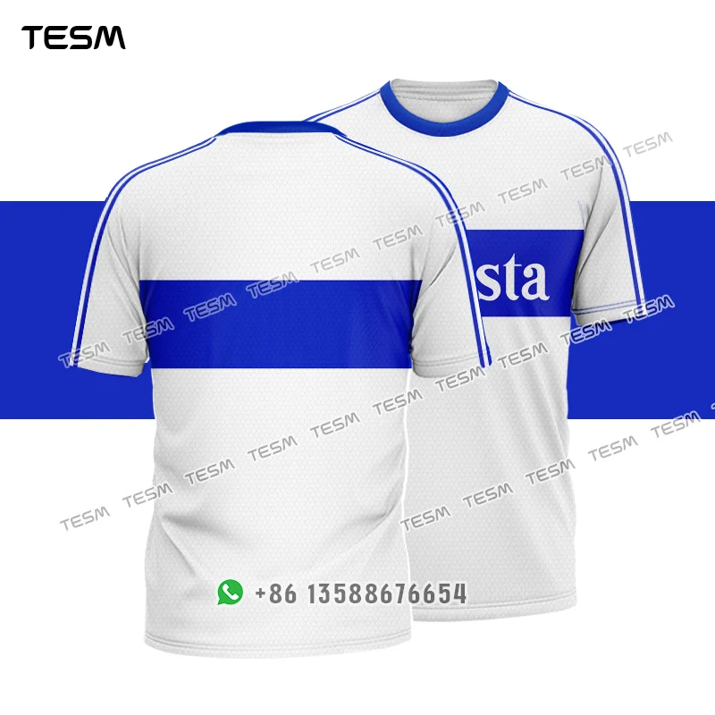 TESM-Camiseta Retro de Jersey para hombre, Top deportivo para mujer, pantalón corto informal para niños, camiseta transpirable con estampado de alta definición