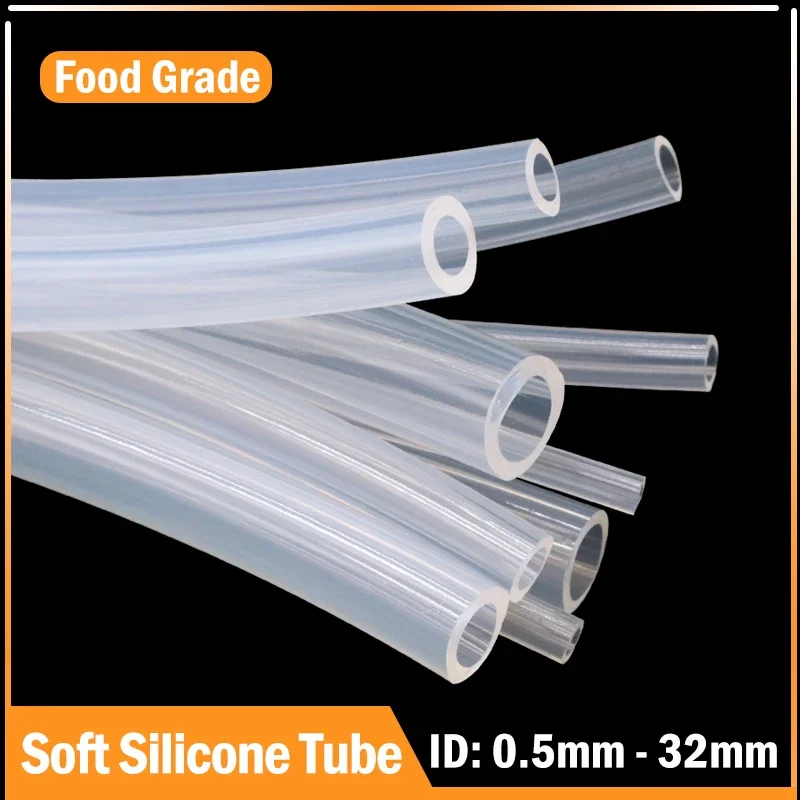 1/3/5/10M Clear Food Grade Soft Silicone Rubber Hose ID 0.5~32mm OD 1~38mm Flexible Garden Rubber Hose Aquarium Tubing Pipe