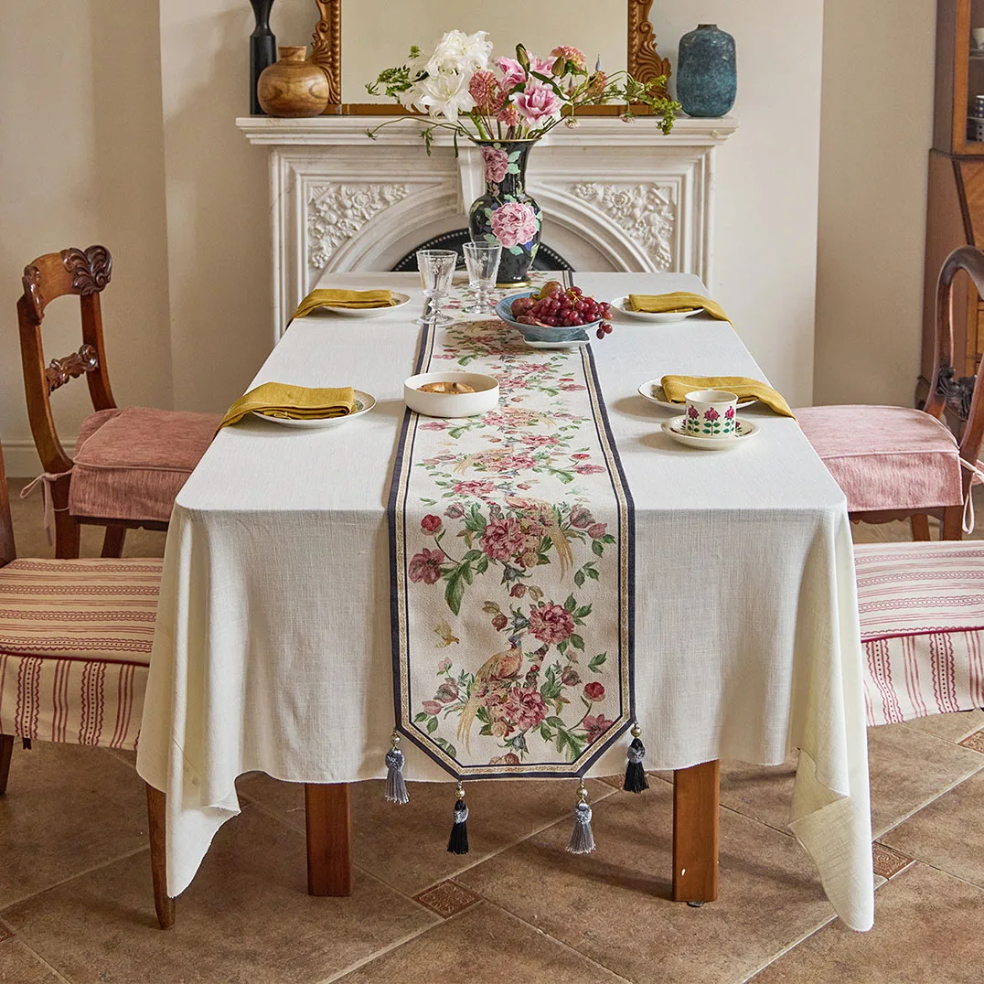 

Chinese Style Table Runner Luxury Cabinet Cover Table Decoration And Accessories Hotel Restaurant Moisture-Proof And Dust-Proof