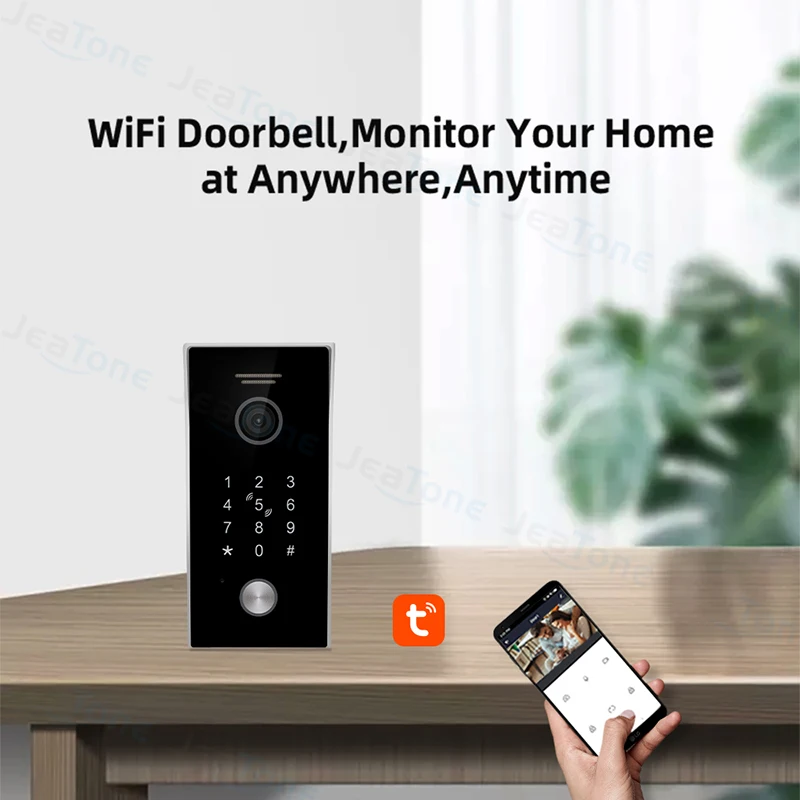 Jeatone Tuya SmartWifi Video Doorbell 960P Waterproof Electronic Doorman Ring Intercom With Camera For Home Security Door phone