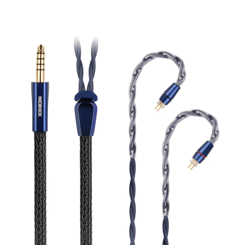 NiceHCK DualDragon 8N OCC+Microalloy CVD Graphene Super Flagship HiFi Earphone Cable 4.4mm 3.5 Dual Plugs MMCX 2Pin for Bravery