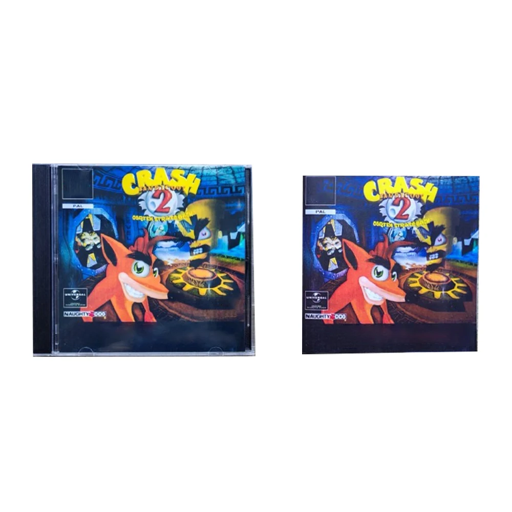 

PS1 Crash Bandicoot 2 PAL Copy Disc Game Black Bottom Unlock Console Station 1 Retro Optical Driver Video Game Part