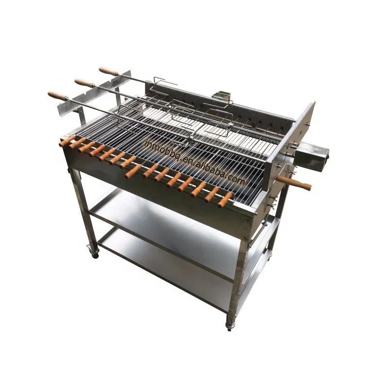 3 In line Extra Large Cyprus Grill BBQ Greek Cypriot Charcoal Motorised Outdoor Rotisserie  