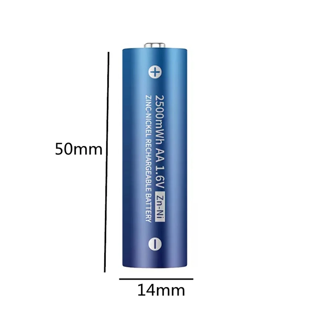 Ni-Zn AA rechargeable battery 2500mWh 1.6V rechargeable battery with AA AAA Ni-Zn smart charger