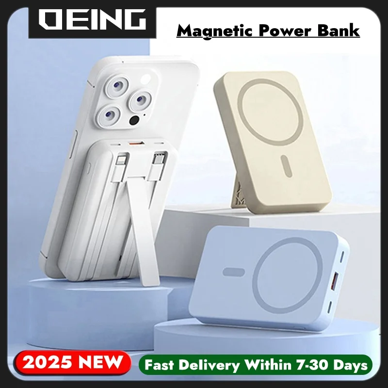 

10000mAh Magnetic Power Bank with Phone Holder 22.5W Super Fast Charging External Battery For Magsafe Powerbank Wireless Charger