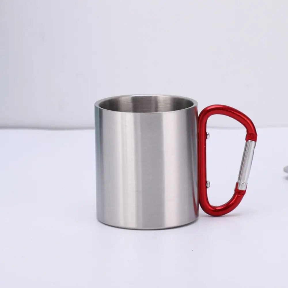 Convenient Stainless Steel Outdoor Camping Cup 220ml Portable Sports Cup Reusable Smoothly Cup Mouth Tea Cup Traveling