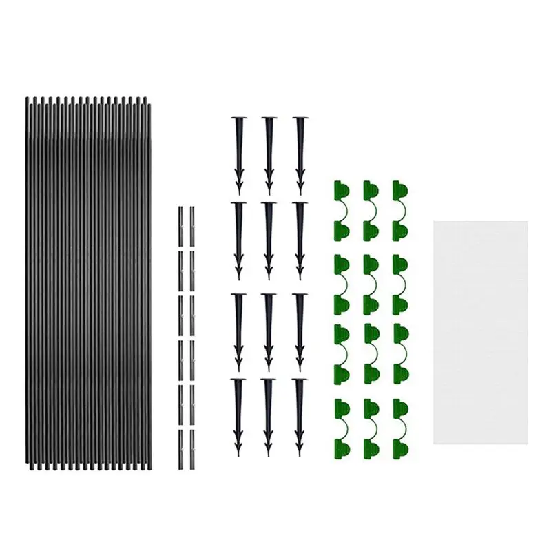 ABNM Outdoor Garden Greenhouse Plant Tunnel Support Frame Crop Protection Kit Fiber Rod Insect Net Arch Set Plant Tools Easy To