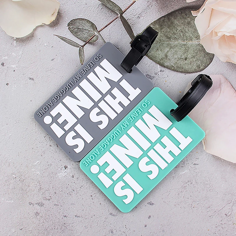 Cartoon Letter PVC Luggage Tags 'This Is Mine' Reminder Slogan Boarding Identification For Air Travel Check-in Identification