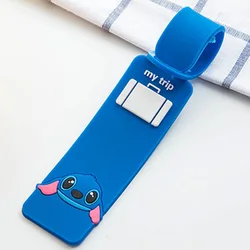 Cute Stitch Faixa Bagagem Tag, Silicone Mala ID, Titular do endereço, Bagagem Boarding Tag, Etiqueta portátil, Acessórios de viagem, Moda